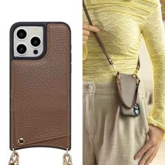 Selencia Coque de télephone Nova avec cordon et porte-cartes Apple iPhone 15 Pro Max - Mocha Brown