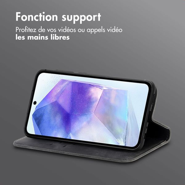 imoshion Étui de téléphone portefeuille Slim Samsung Galaxy A55 - Noir