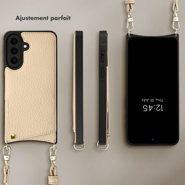 Selencia Coque de télephone Nova avec cordon et porte-cartes Samsung Galaxy A57 (5G) - Beige