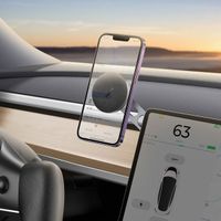 Baseus Support de téléphone magnétique T-Space Series pour voiture – Tableau de bord et console centrale – MagSafe – Frost Silver