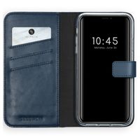 Selencia Étui portefeuille en cuir véritable Apple iPhone Xr - Bleu