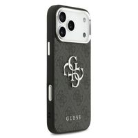 Guess Coque 4G Metal Logo Backcover Apple iPhone 17 Pro - Silver Edge - Black