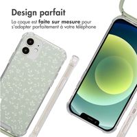 imoshion Coque Design avec cordon Apple iPhone 12 (Pro) - Smoke Green Flowers