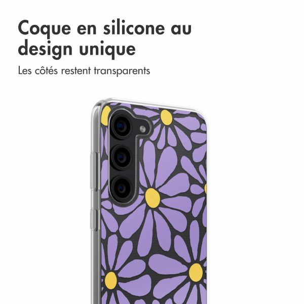 imoshion Coque design pour Samsung Galaxy S23 FE - Tropical Violet Flowers Connect