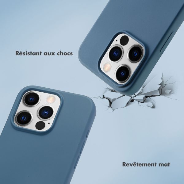 Selencia Coque avec dragonne de luxe Apple iPhone 15 Pro - Bleu
