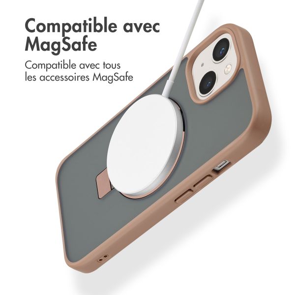 Accezz Coque Ring Stand avec MagSafe iPhone 15 - Brown