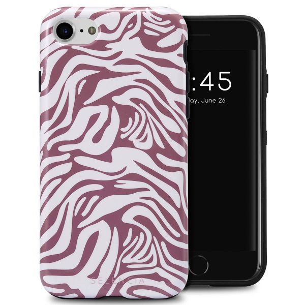 Selencia Coque arrière Vivid Apple iPhone SE (2022 / 2020) / 8 / 7 / 6(s) - Trippy Swirl Dark Rose