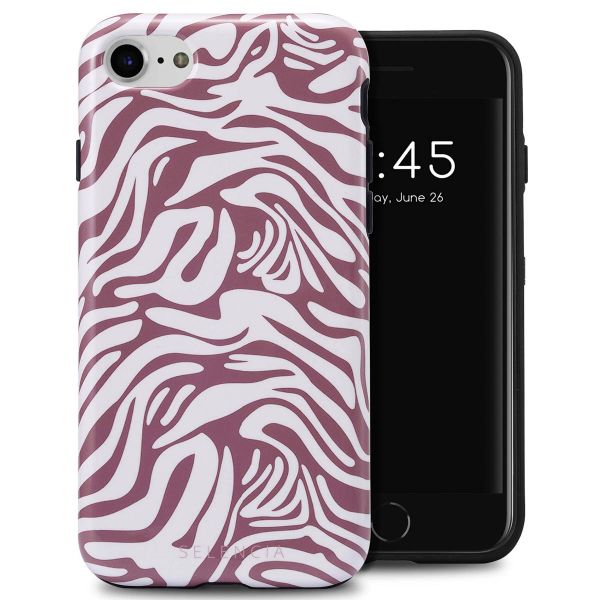 Selencia Coque arrière Vivid Tough iPhone SE (2022 / 2020) / 8 / 7 / 6(s) - Trippy Swirl Dark Rose