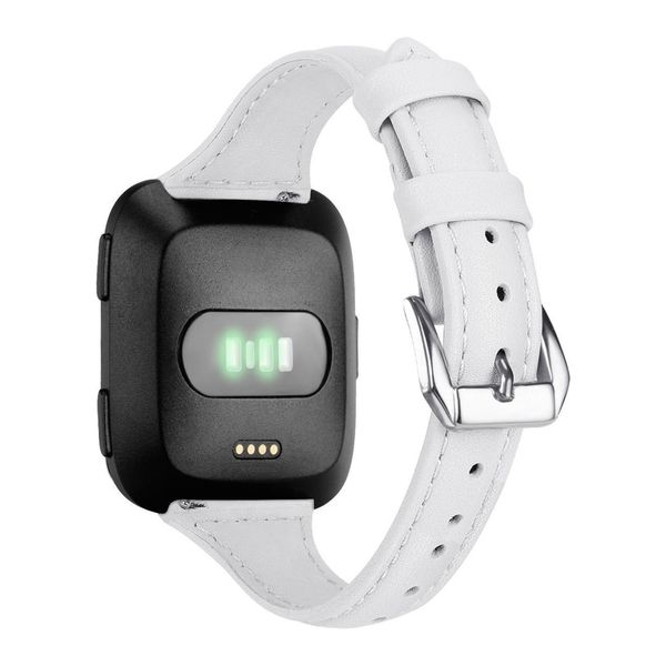 Fitbit Bracelet Leather Fitbit Versa / Versa 2 / Versa Lite - Taille L - Blanc