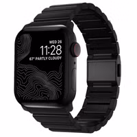 Nomad Bracelet à maillons en titane Apple Watch Series 1 t/m 11 / SE / Ultra (44/45/46/49 mm) - Noir