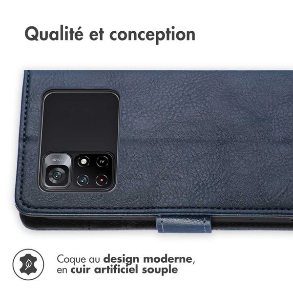 imoshion Étui de télephone portefeuille de luxe Xiaomi Poco M4 Pro 5G - Bleu foncé
