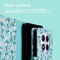 imoshion Étui de télephone portefeuille Design Xiaomi Redmi Note 14 Pro (4G) - Blue Flowers