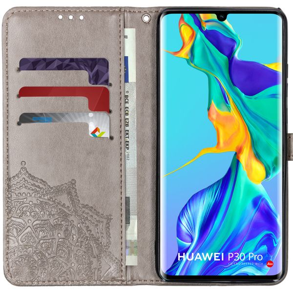 Etui de téléphone portefeuille Huawei P30 Pro - Gris