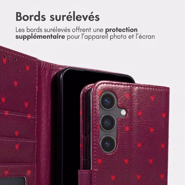 imoshion Étui de télephone portefeuille Design Samsung Galaxy S24 - Crush Check Coral Dust