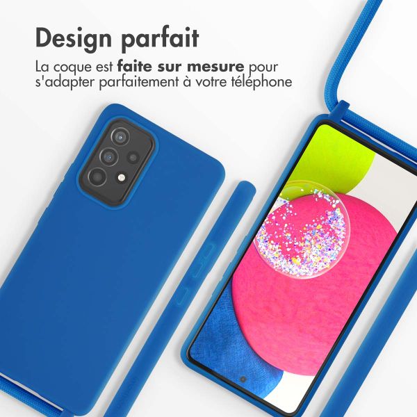 imoshion ﻿Coque en silicone avec cordon Samsung Galaxy A53 - Bleu