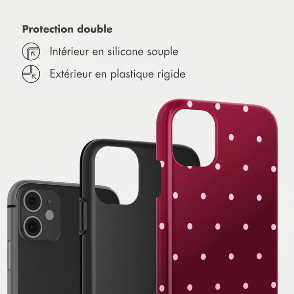 Selencia Coque arrière Vivid Apple iPhone 11 - Happy Dots Burgundy