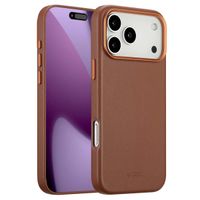 Accezz Coque arrière en cuir avec MagSafe Apple iPhone 17 Pro Max - Sienna Brown