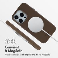 Accezz Coque arrière en cuir avec MagSafe Apple iPhone 14 Pro - Marron café