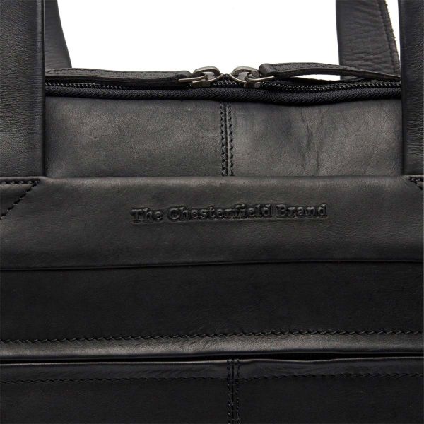 The Chesterfield Brand Sac ordinateur 17 pouces Ryan - Cuir véritable - Noir