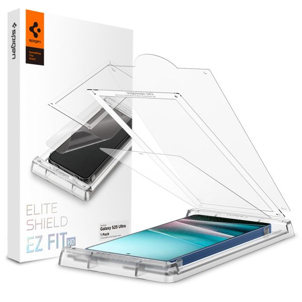 Spigen EliteShield EZ Fit avec plateau d'installation - 1 pack Samsung Galaxy S25 Ultra