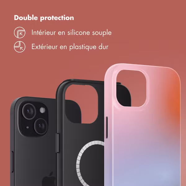 Selencia Coque arrière Vivid avec MagSafe Apple iPhone 15 - Gradient Soft Blush