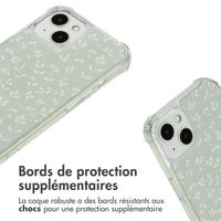 imoshion Coque Design avec cordon Apple iPhone 13 - Smoke Green Flowers