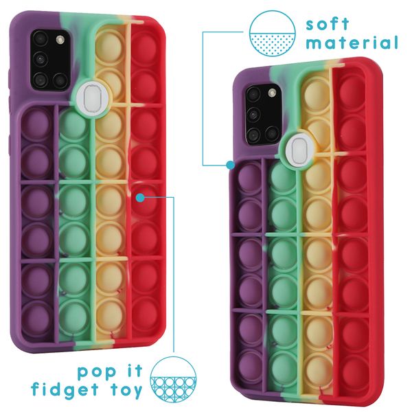 imoshion ﻿Pop It Fidget Toy - Coque Pop It Galaxy A21s - Rainbow