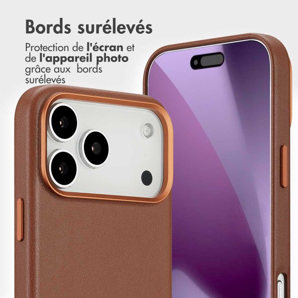 Accezz Étui de téléphone portefeuille en cuir 2-en-1 avec MagSafe Apple iPhone 17 Pro Max - Sienna Brown