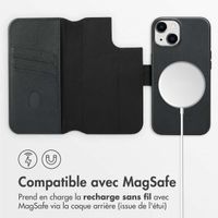 Accezz Étui de télephone portefeuille en cuir 2-en-1 avec MagSafe Apple iPhone 14 - Onyx Black