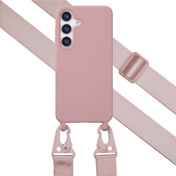 Selencia Coque design en silicone avec cordon Samsung Galaxy S25 Plus - Sand Pink