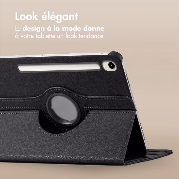 imoshion Coque tablette rotatif à 360° Samsung Galaxy Tab S9 11.0 pouces / Tab S10 FE / S9 FE 10.9 pouces - Noir