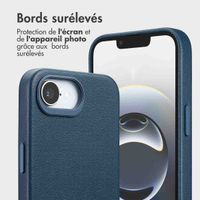 Accezz Étui de télephone portefeuille en cuir 2-en-1 avec MagSafe Apple iPhone 16e - Nightfall Blue