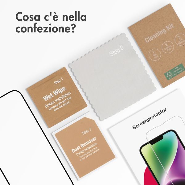 Accezz Protection d'écran en verre trempé Full Cover Apple iPhone 14 Pro / 15 / 16