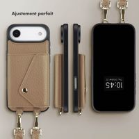 Selencia Coque de télephone Sera avec cordon et porte-cartes enveloppe Apple iPhone Air - Taupe