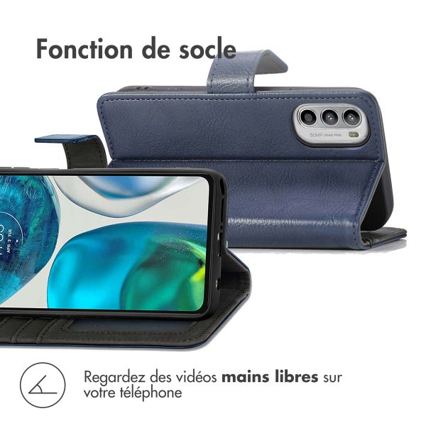 imoshion Étui de téléphone portefeuille Luxe Motorola Moto G53 - Bleu foncé