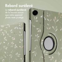 imoshion Coque tablette Design rotatif à 360° Samsung Galaxy Tab A9 Plus - Green Flowers