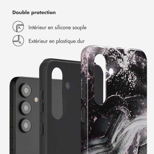 Selencia Coque arrière Vivid Samsung Galaxy S24 - Chic Marble Black