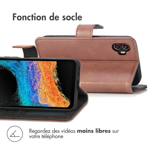 imoshion Étui de téléphone portefeuille Luxe Samsung Galaxy Xcover 6 Pro - Brun