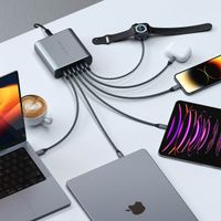 Satechi Chargeur USB-C GaN 6 ports 200 W | Chargeur de bureau - Gris sidéral