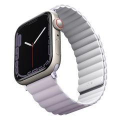 Uniq Bracelet Revix réversible Apple Watch Series 1 t/m 9 / SE (38/40/41 mm) | Series 10 / 11 (42 mm) - Lilac / White
