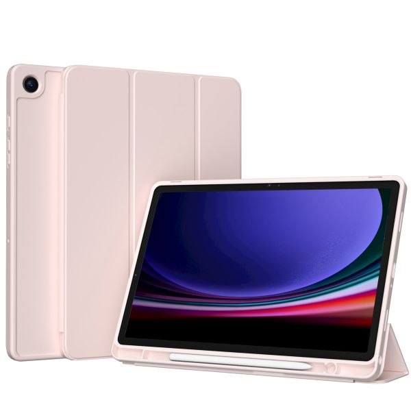 Accezz Coque tablette portefeuille Smart Silicone Samsung Galaxy Tab A9 8.7 pouces - Rose