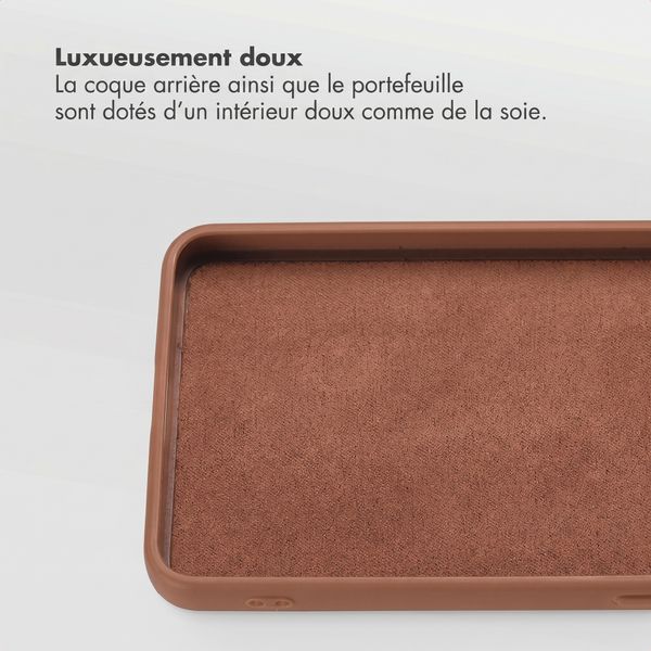 Selencia Étui portefeuille amovible Olyn avec MagSafe Samsung Galaxy S26 Plus - Marron