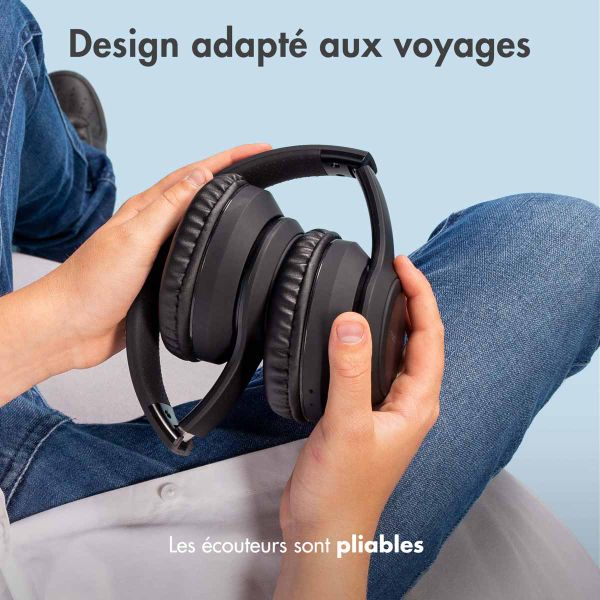 imoshion Casque pour enfants Bluetooth LED - Casque sans fil + Câble AUX - Noir