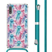 imoshion Coque Design avec cordon Samsung Galaxy A50 - Jellyfish Watercolor