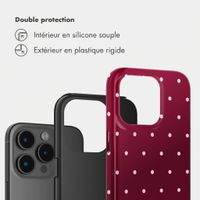 Selencia Coque arrière Vivid Apple iPhone 15 Pro - Happy Dots Burgundy