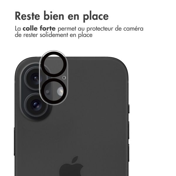 imoshion Protection Caméra en verre trempé 2 Pack pour Apple iPhone 16 / 16 Plus / 17 - Noir