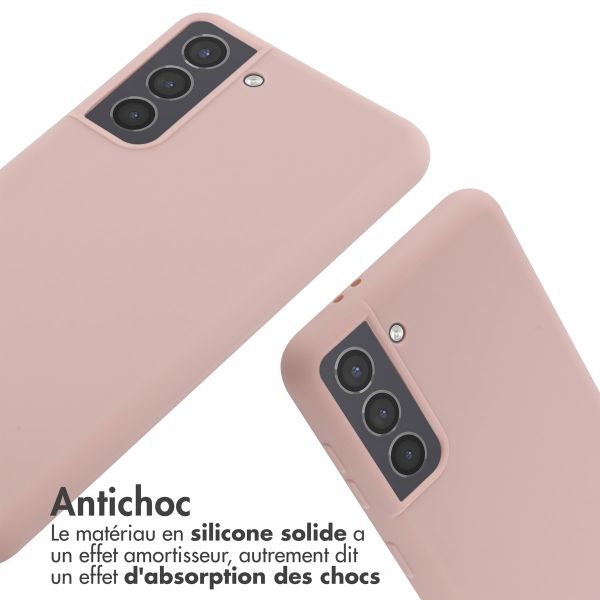 imoshion Coque en silicone avec cordon Samsung Galaxy S21 - Sand Pink