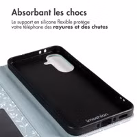 imoshion Étui de télephone portefeuille Design Samsung Galaxy A37 (5G) - Smoke Green Flowers