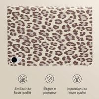 Selencia Coque tablette Sabi avec imprimé léopard Samsung Galaxy Tab S11 - Soft Ivory