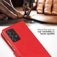 Selencia Étui portefeuille en cuir véritable Samsung Galaxy A52(s) (5G/4G) - Rouge